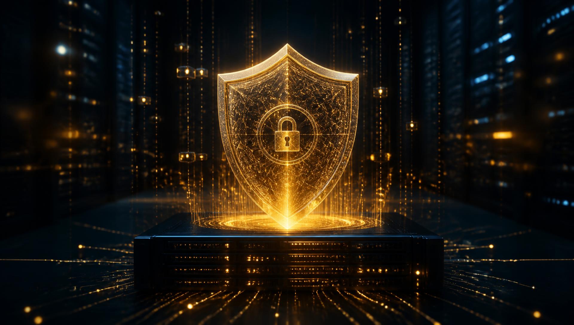Escudo digital representando segurança de dados